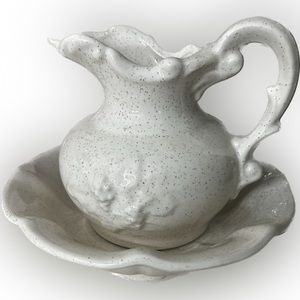 Vintage McCoy Speckled Grapes Pitcher & Basin